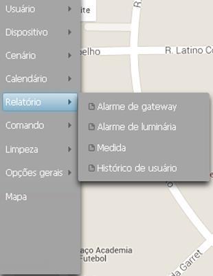 3.7- Menu Relatório Relatórios de Alarme: Relatório Alarme de Gateway (Concentrador): Utilizado para monitorar os status dos alarmes Concentradores.