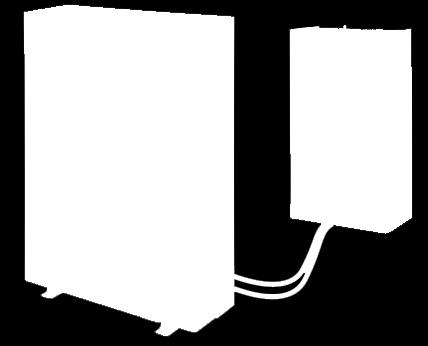 equipamento. A unidade é composta por duas seções, uma com a unidade hidráulica interna e outra com a unidade externa com o circuito refrigerante (R4A).