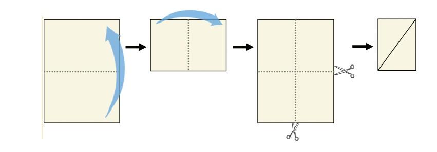 D. Recorte mais um retângulo gerado pelas dobraduras feitas anteriormente e realize os mesmos procedimentos de dobra indicados no item anterior.