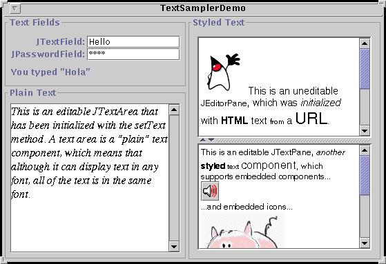 Elementos de Edição de Texto JEditorPane JTextArea JTextPane TextSamplerDemo The Java TM Tutorial April 05 Prof. Ismael H. F. Santos - ismael@tecgraf.puc-rio.