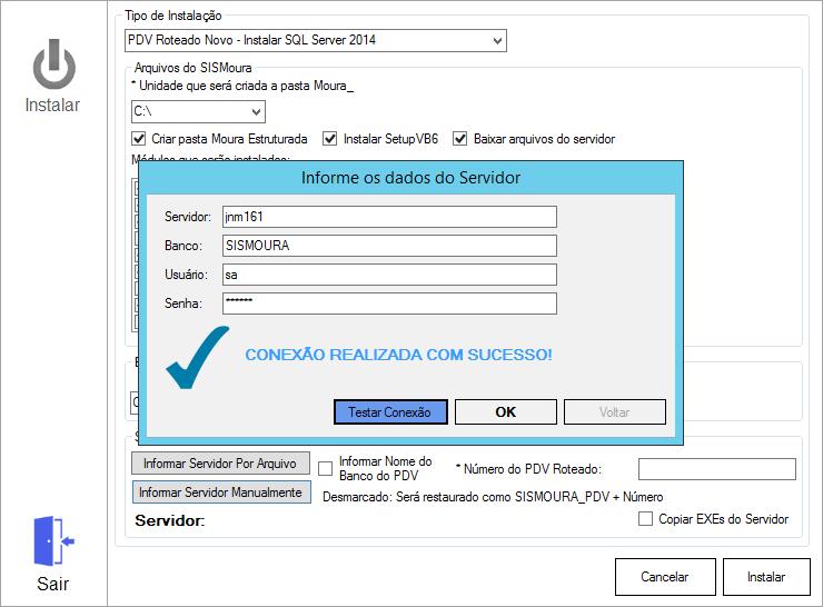 8 Servidor Novo Ao selecionar Servidor Novo seraá instalado o SQL Server 2014 e configurado o IIS para o SISMoura WEB.