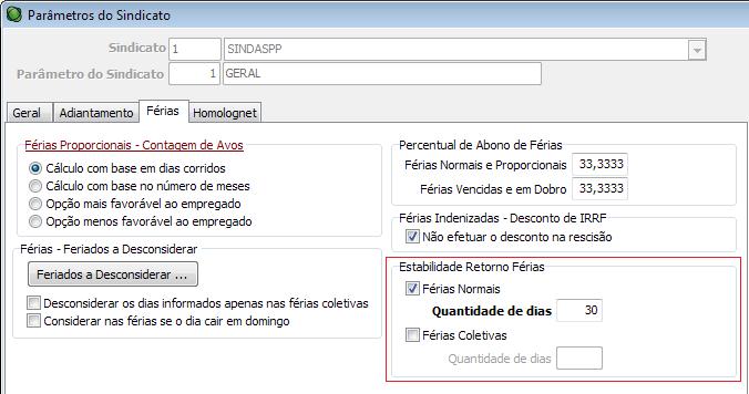 Alguns sindicatos determinam que o funcionário tem estabilidade após o retorno das férias.