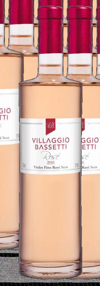 Rosés VILLAGGIO BASSETTI Rosé 2017 1813686094001001-750ml Brasil Colheita seletiva, prensagem direta, fermentação em baixa temperatura, estabilização à frio e engarrafamento.