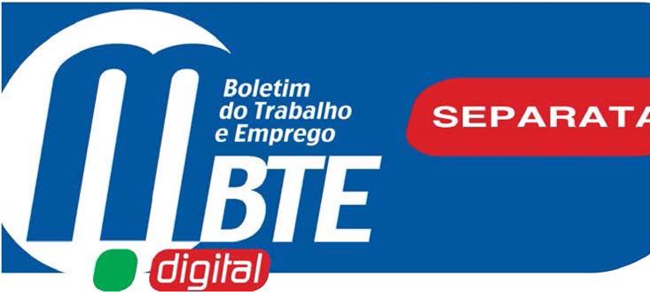 Separata BTE Propriedade Ministério do Trabalho, Solidariedade e Segurança Social N.