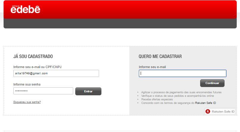 7. O cliente será direcionado a está tela onde ele fara o cadastro, caso seja a primeira vez que ele esteja comprando no site.