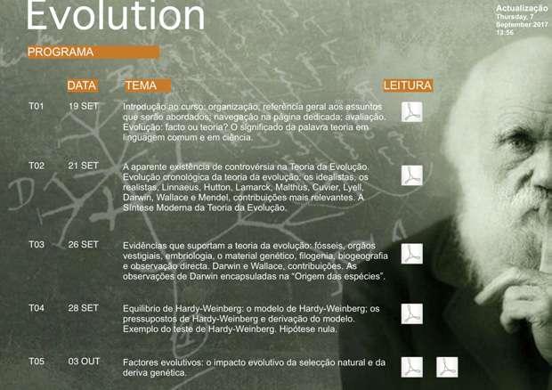 Evolution Evolution HORAS DE ESTUDO INDEPENDENTE: 90 HORAS DE ESTUDO INDEPENDENTE: 90 HORAS DE CONTACTO: 54 HORAS DE CONTACTO: 54 FUNCIONAMENTO: T: 15 AULAS, 1.