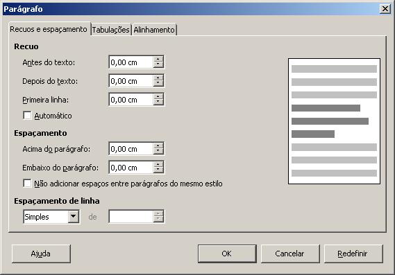 Exercício Opção Parágrafo.