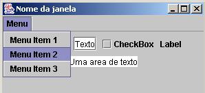 3. Button Botão, é uma representação virtual de um botão simples. Normalmente desencadeia uma acção após ser pressionado. 4. Textfield Campo de texto, é uma zona onde se pode colocar algum texto.
