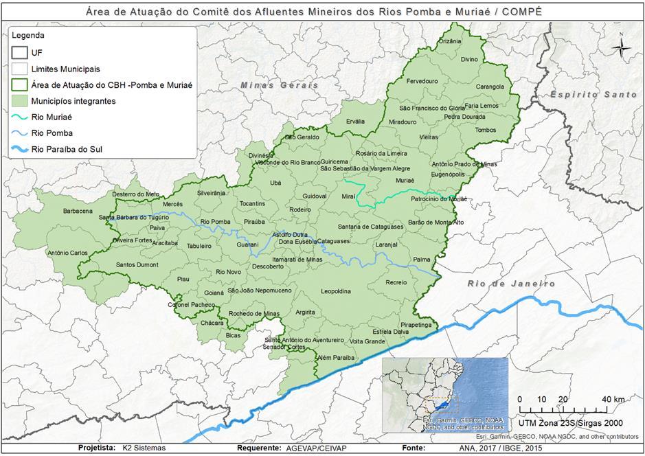 Comitê dos Rios Pomba e Muriaé - COMPÉ - Estado do Rio de Janeiro Comitê do Médio Paraíba do Sul Comitê Piabanha Comitê Rio Dois Rios Comitê do Baixo Paraíba do Sul 1.