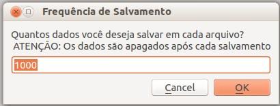 dados separados por ;. 2) Salvando a tabela em intervalos periódicos de tempo: Basta clicar em Tabela>Salvar Periódico.