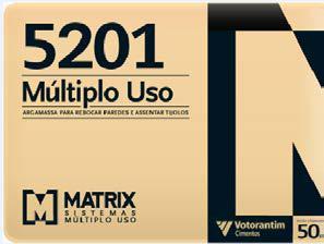 Classificação: A argamassa MATRIX 5201 Múltiplo Uso é classificada de acordo com a NBR13281, e atende aos requisitos da NBR 13749. 3.