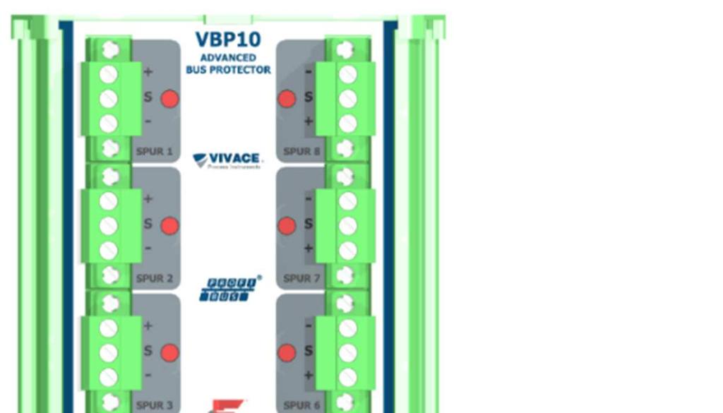 2. LIGAÇÃO ELÉTRICA A conexão elétrica do protetor de barramento VBP10 é feita através dos conectores laterais, reservados para as conexões dos spurs, e pelos conectores inferiores, reservados para a