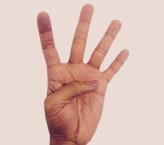 Exercício 3: Alongamento do polegar Começar este exercício com a mão aberta. Dobrar o polegar na palma da mão, estendendo-o até à base do dedo mínimo.