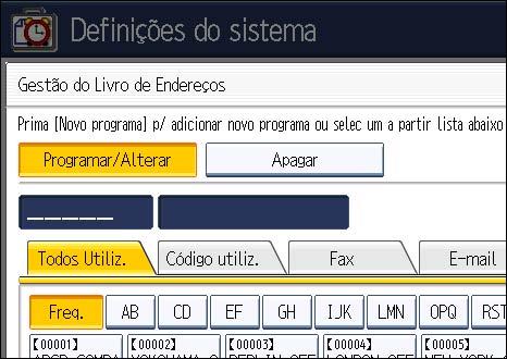 Registar Destinos no Livro de Endereços 5. Prima [Apagar]. 1 6. Seleccione o nome que pretende apagar. Prima a tecla do nome ou introduza o número de registo utilizando as teclas numéricas. 7.