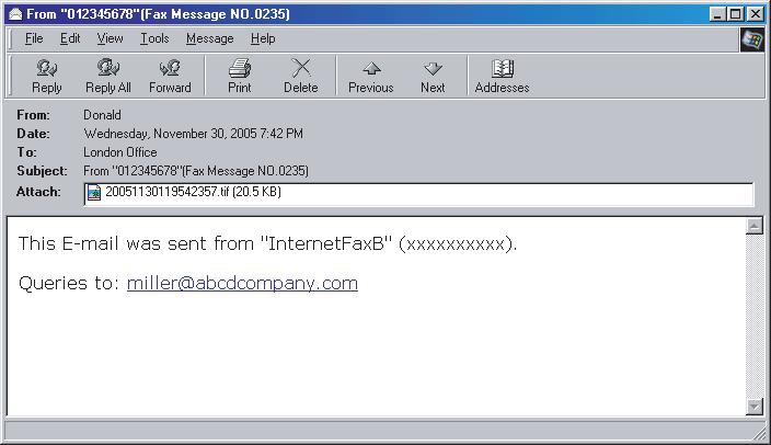 3 Quando envia um e-mail de Internet Fax para o computador, é sempre inserida no texto do e-mail a informação: "Este e-mail foi enviado a partir de "Nome do Host" (nome do produto) Perguntas para: