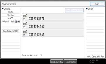 Modos de Transmissão 1 2. Após verificar as definições no visor, prima [Sair].