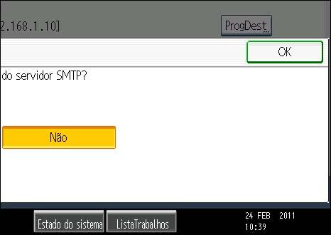Especificar um Destino 4. Prima [OK]. 1 Se utilizar [InserManual] para especificar os destinos directamente, pode também especificar se pretende ou não utilizar o servidor SMTP para cada destino.