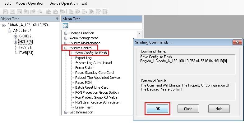 Clicar em System Control depois em Save Config To Flash Será aberto uma nova janela