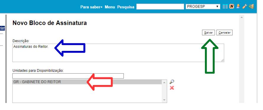 (seta azul); Recomenda-se que esse bloco leve em conta uma convenção interna do setor para