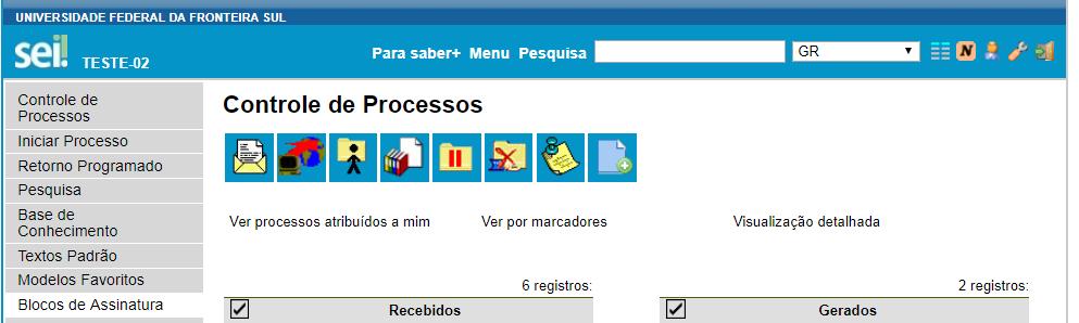 Assinando o Documento no Bloco de Assinaturas Gabinete do Reitor Lembramos que os processos com documentos para assinatura por bloco não