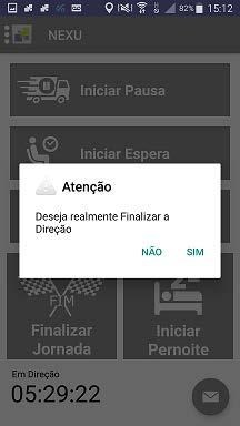 INICIAR E FINALIZAR DIREÇÃO finalizar a direção, clique na opção Finalizar Direção. Para isso será solicitada uma confirmação, clique Sim em se 4.Para realmente for finalizar.