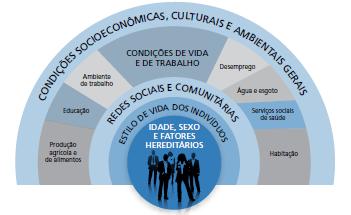 O MODELO DA DETERMINAÇÃO SOCIAL DA SAÚDE DE DAHLGREN E WHITEHEAD FONTE: DAHLGREN G, WHITEHEAD M.