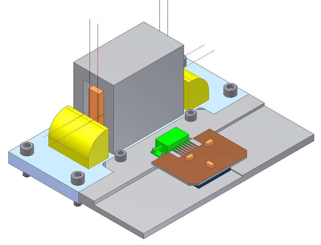 Acelerômetro Angular Opto-Mecânico baseado em FBG Estrutura mecânica do acelerômetro com espaço para