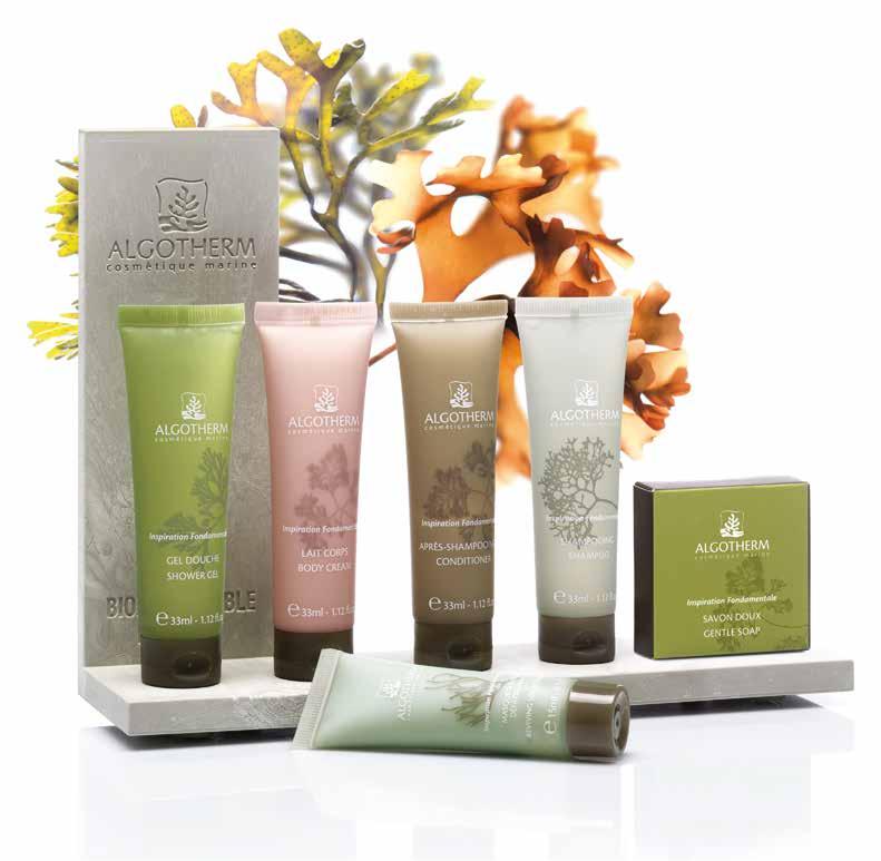 COSMETICS Inspired by the ocean, Algotherm guest amenities are enriched with active marine