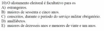 10ª QUESTÃO GABARITO D (ANALFABETOS) 11ª QUESTÃO