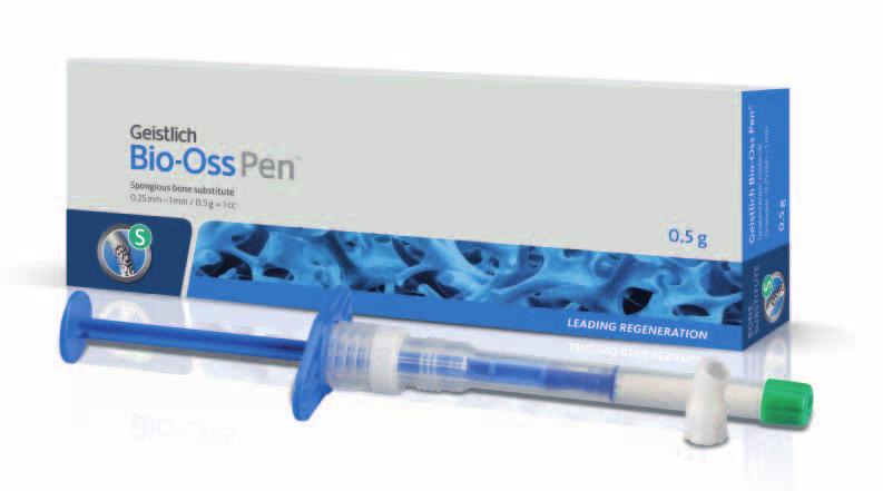 Linha de produtos Geistlich Bio-Oss Pen Tamanho dos