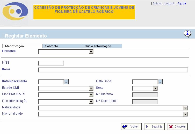 Página 4 2. Gerir Elementos Aterar e Registar Elementos No Menu Gestão de Processos, o utilizador deve seleccionar Gerir Elementos para registar, alterar, anular ou consultar elementos de um processo.