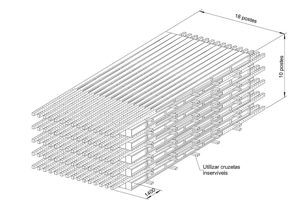 DESENHO 10 - Armazenagem de Postes de Concreto Seção Duplo T NOTA: 1.