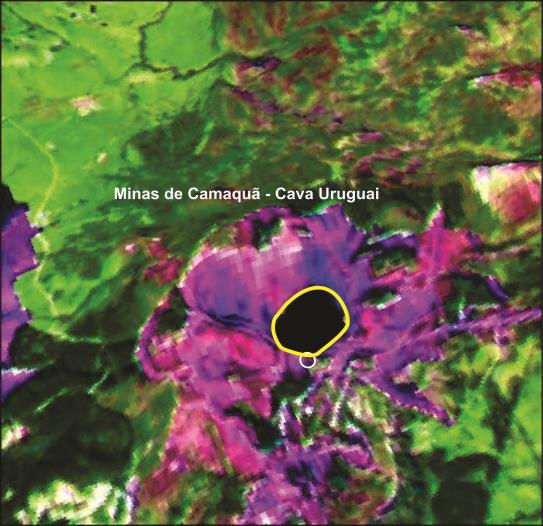Foto e Imagem Google Composição Colorida e Visão 3D 94 O geossítio Minas do Camaquã Cava Uruguai (Quadro 17) é uma grande área minerada de