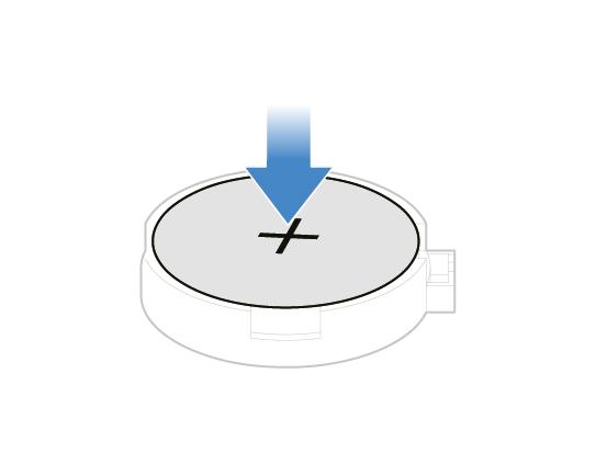 Figura 32. Fixar a pilha de relógio com a patilha 5. Volte a colocar os componentes removidos. Para concluir a substituição, consulte "Concluir a substituição dos componentes" na página 56.