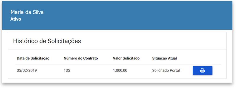 Menu Empréstimos Após verificar as condições da contratação do empréstimo solicitado e validar suas informações bancárias, você deve marcar o box disponível em Confirmo que as informações bancárias