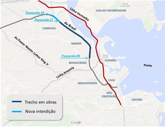 Linha Amarela tem interdições para obras e manutenção, até 30 de junho A via expressa terá interdições entre a Estrada do Gabinal e a Linha Vermelha e nos túneis da via, da seguinte forma: Uma faixa