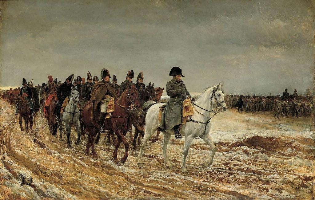 Napoleão e seu exército voltando de