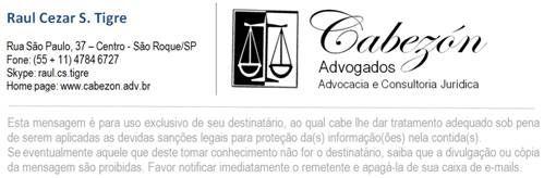 Raul Tigre - Cabezón Advogados De: Contato Cabezón Advocacia <contato@cabezon.adv.