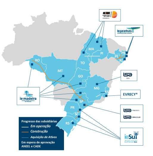 CTEEP Território Nacional Presente em 16 estados brasileiros Presente 80% do Estado de São