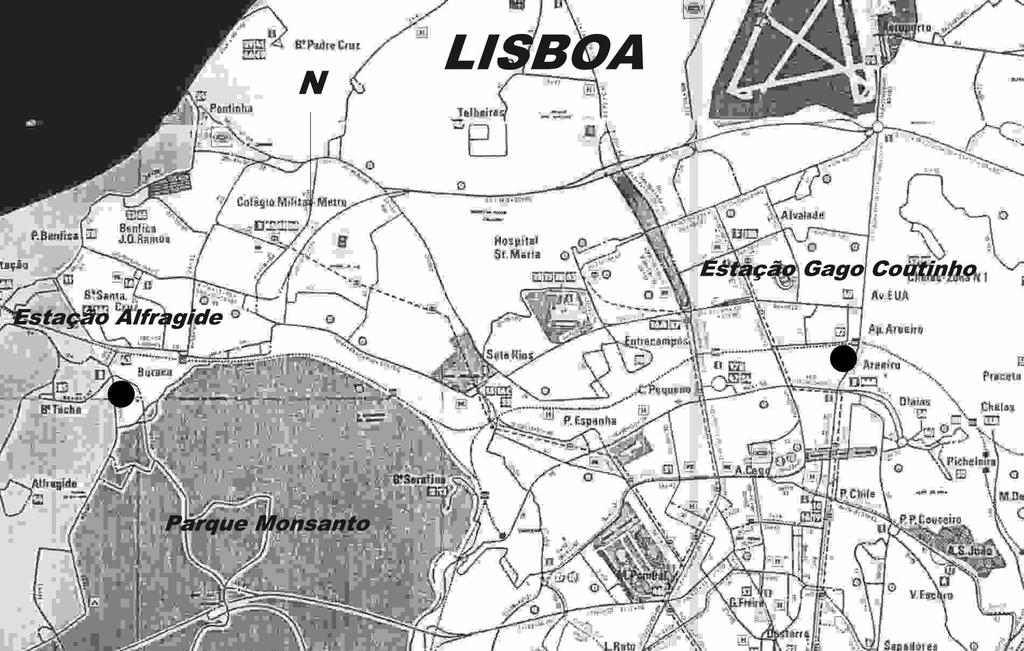 2. Caracterização do local de amostragem A estação de Referência da Qualidade do Ar do Instituto do Ambiente, encontra-se localizada numa estrutura em anexo às suas instalações, sitiadas no Bairro do