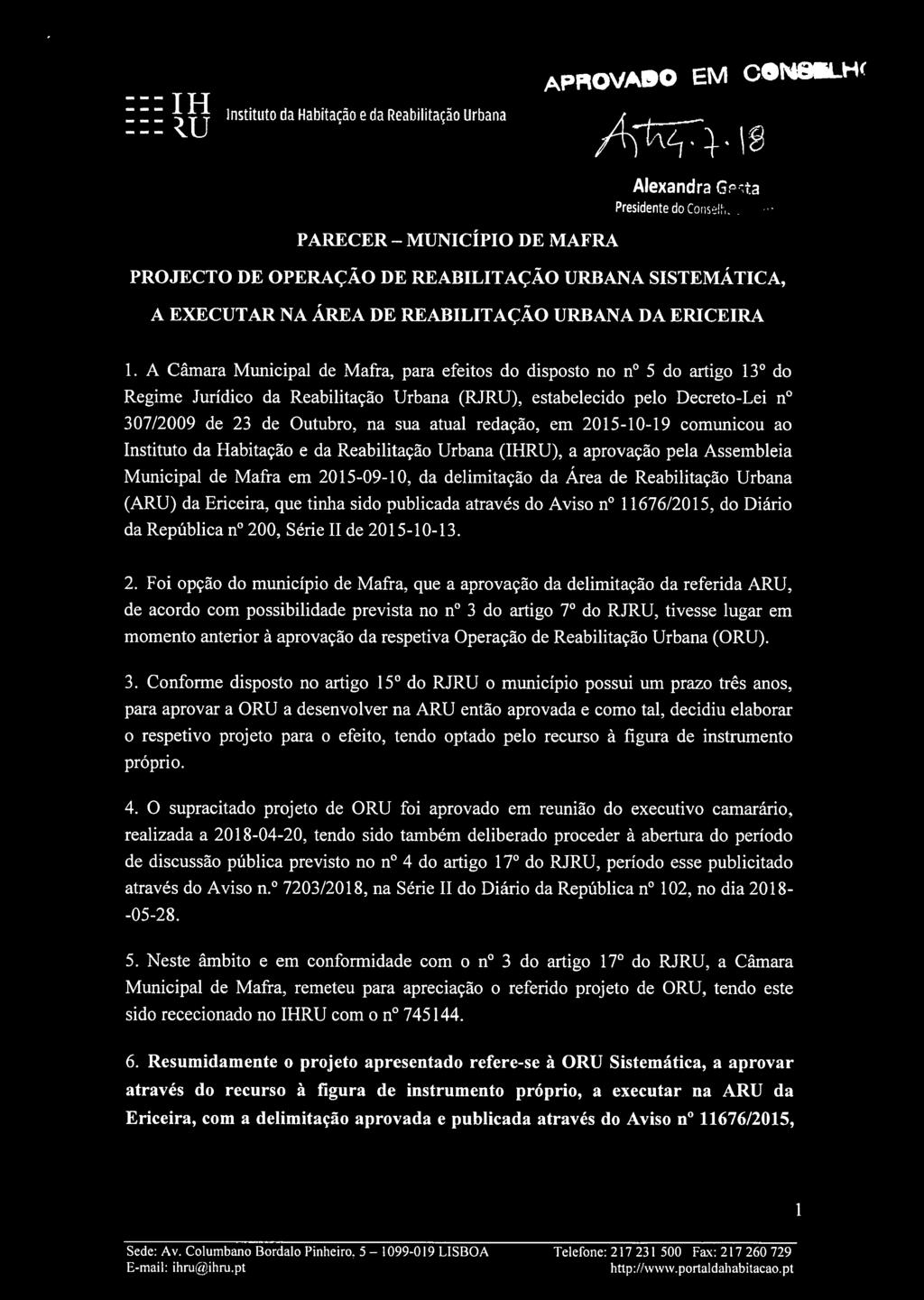 :::IU APROVADO EM CaNSBLHí Alexandra Gp-ta Presidente do Conse!!,.