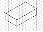 Perspectiva Isométrica Traçando a perspectiva de um Prisma Vazado Prisma retangular vazado, com Dimensões básicas: c= comprimento l=