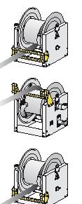 77/26975 para de Carretél retrátil com motor 24V - 230V ELÉTRICO - HIDRÁULICO - PNEUMÁTICO A embreagem é útil durante o rebobinamento da mangueira, o