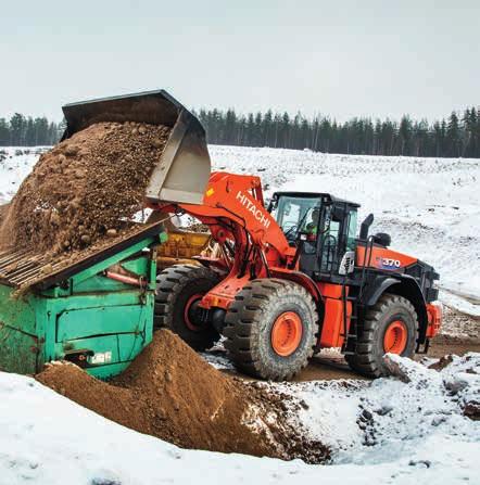 Pás carregadoras DINÂMICA DA FIABILIDADE Com uma grande robustez e fiabilidade, as pás carregadoras de grande porte da Hitachi são feitas para trabalhar durante muito tempo em condições duras e