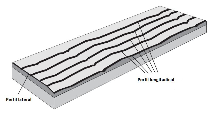 Fig.(02). Desta forma, o perfil de pista é determinado a partir da parcela longitudinal da superfície de uma pista. Figura 2.