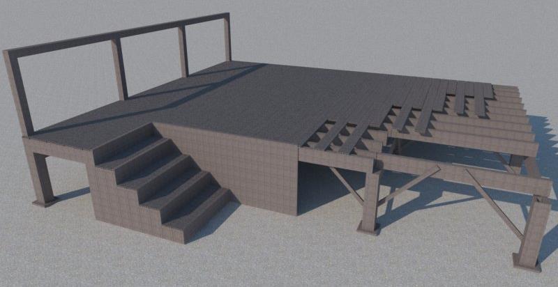 4 - ESTRUTURA PARA DECK SEMIELEVADO. Para deck semielevado, com altura até 25cm do chão, seja solo ou contrapiso, é possível usar as peças de estaca trama para estruturar o deck.