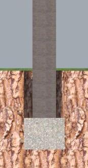 Os pilares enterrados devem seguir a proporção de no mínimo 1/3 do tamanho da peça enterrado, com base de