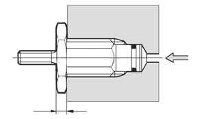 Microcilindro: feito simples, ontracção da mola érie JP Dimensões recomendadas para o orifício de montagem para o modelo embutido Quando embutido Dimensões maquinadas para montagem G ø8 r 0 0.