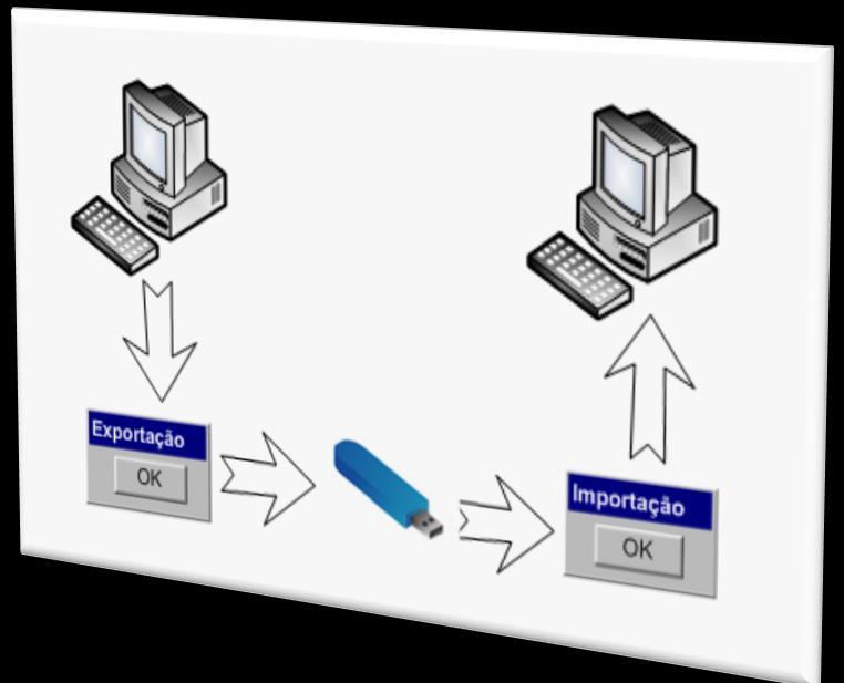 Os dados introduzidos no sistema periférico são periodicamente transferidos para o computador central através de disquete, CD-ROM, email ou qualquer outro meio.