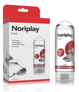 NORIPLAY GEL PARA MASSAGEM ORIENTAL CORPO A CORPO NORIPLAY + LENÇOL TNT O GEL PARA MASSAGEM NORIPLAY É FORMULADO COM EXTRATO DE ALGAS MARINHAS, PARA MASSA- GENS CORPO A CORPO, RELAXANTES OU